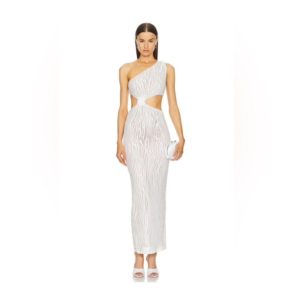 Michael Costello x Revolve Ivory Lace Dress